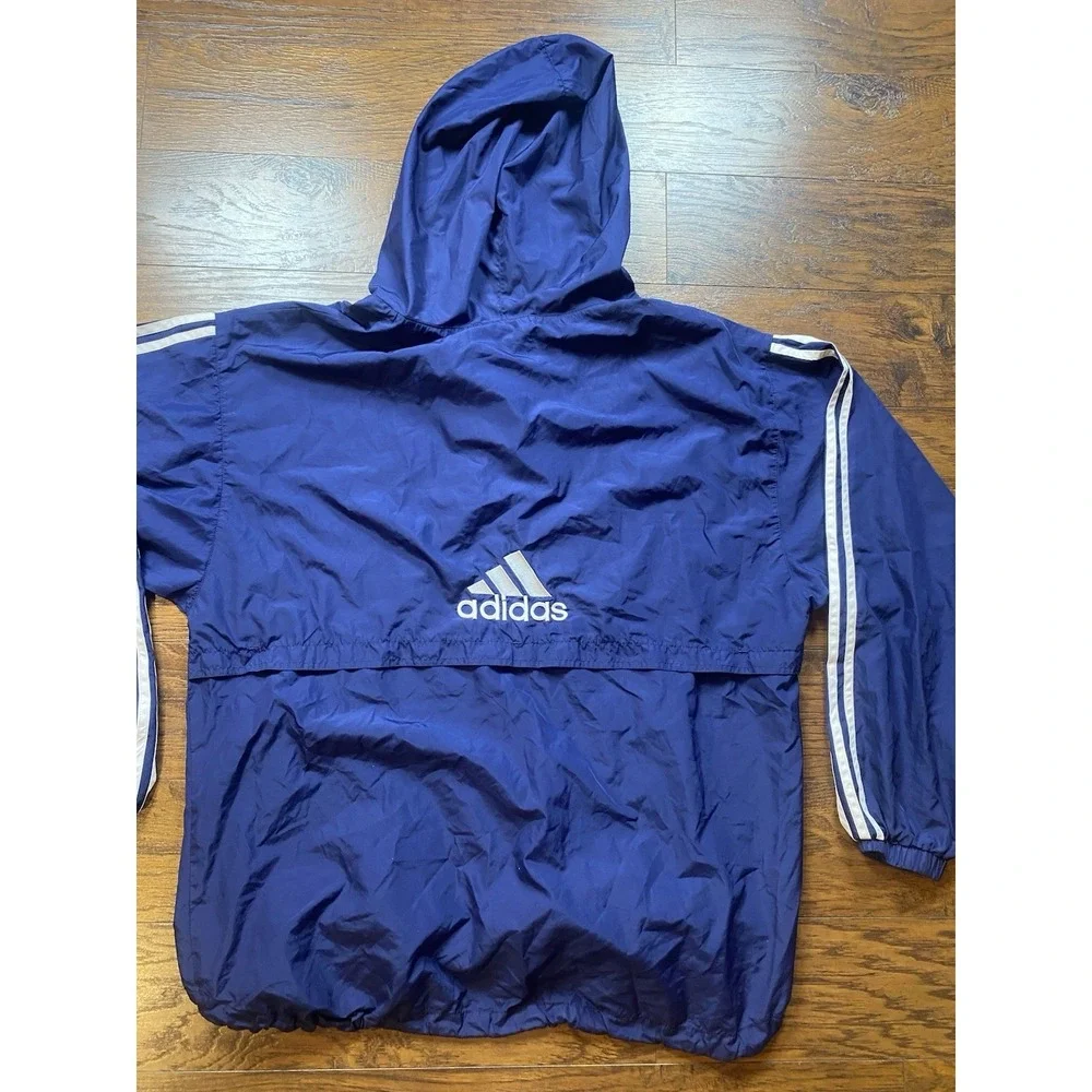 Vtg Adidas Windbreaker Jacket XL Blue Pullover Streetwear Athleisure 90s y2k